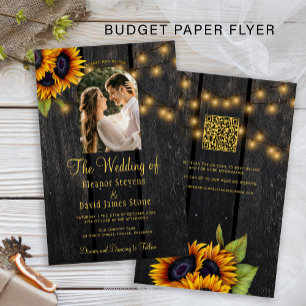Flyer Invitación de boda con presupuesto rústico con cód
