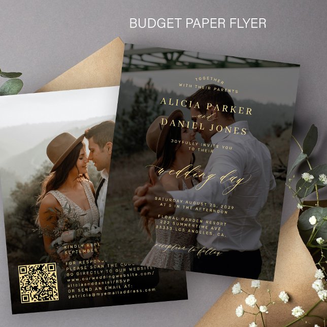 Flyer Invitación de boda con superposición de foto de có (Subido por el creador)