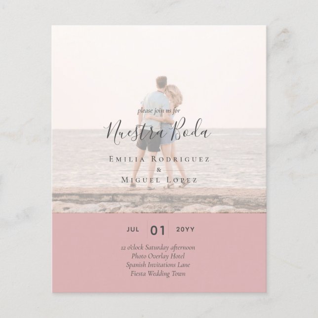 Flyer Invitación de Boda con Superposición de Fotos (Frente)
