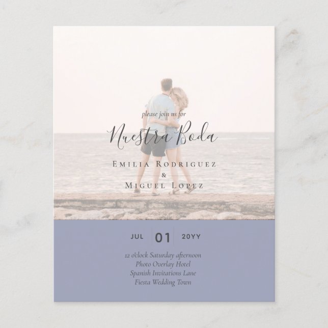 Flyer Invitación de boda con superposición de fotos (Frente)