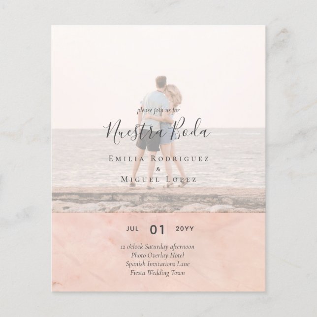 Flyer Invitación de boda con superposición de fotos (Frente)