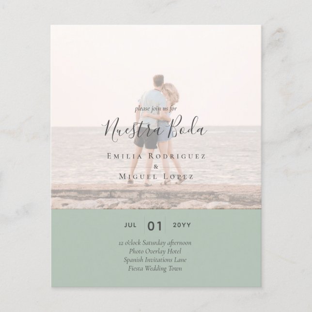 Flyer Invitación de Boda con Superposición de Fotos (Frente)