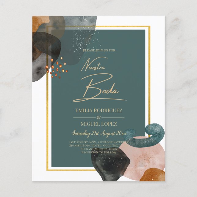 FLYER INVITACIÓN DE BODA CON TONOS TERROSOS Y CÓDIGO QR (Frente)