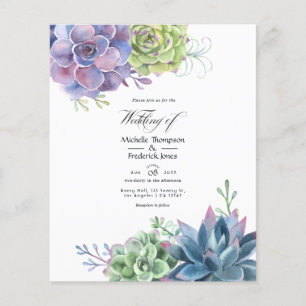 Flyer Invitación de boda de cactus suculentos de desiert