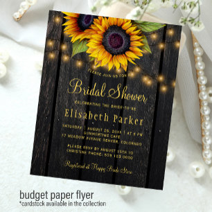Flyer Invitación de boda de campo de girasoles con presu