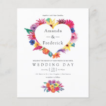 Invitación de boda de fiesta floral con acuarela e