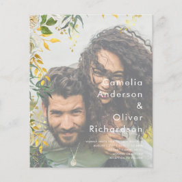 Flyer INVITACIÓN DE BODA DE FOTOGRAFÍA Greenery Gold Lea