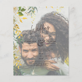 Flyer INVITACIÓN DE BODA DE FOTOGRAFÍA Greenery Gold Lea