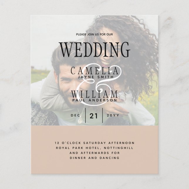 Flyer INVITACIÓN DE BODA DE FOTOGRAFÍAS Superposición de (Frente)
