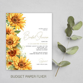 Flyer Invitación de boda de girasoles elegante y económi