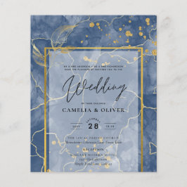 Flyer INVITACIÓN DE Boda de la Marina Azul de Oro