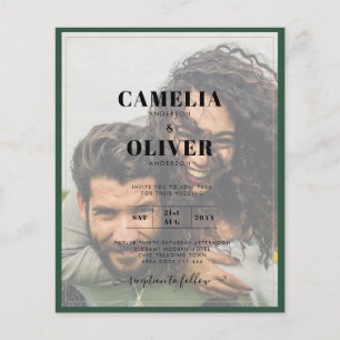 Flyer Invitación de boda de LeahG Green Purple WISTERIA