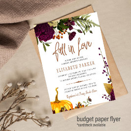 Flyer Invitación de boda de lluvia de amor chic con pres