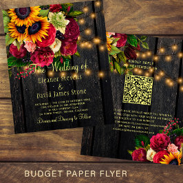 Flyer Invitación de boda de madera rústica de campo con