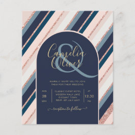 Flyer INVITACIÓN DE Boda de Oro Rosa Rosa Rosa de la Mar