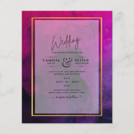 Flyer INVITACIÓN de boda de Tinta Púrpura Magenta Intens