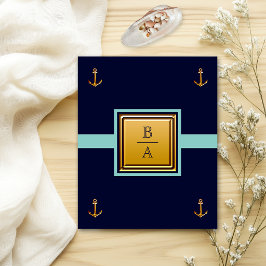 Flyer Invitación de boda económica azul marino