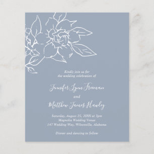 Flyer Invitación de boda económica con línea de arte flo