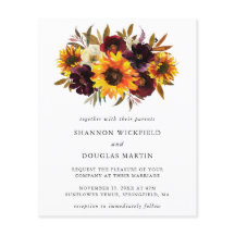 Invitación de boda económica con tema floral de gi