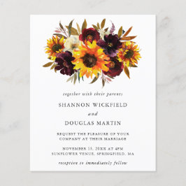 Flyer Invitación de boda económica con tema floral de gi