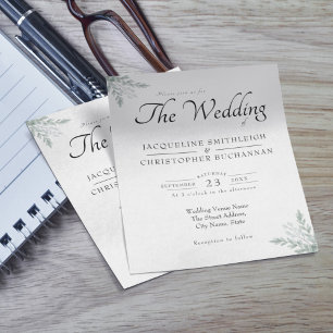 Flyer Invitación de Boda Económica con Verde de Eucalipt
