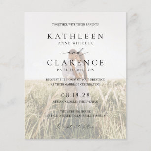 Flyer Invitación de boda elegante clásica con presupuest