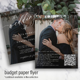 Flyer Invitación de boda elegante con código QR presupue