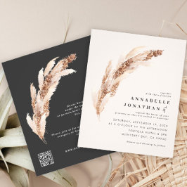 Flyer Invitación de boda elegante de pampas naturales de