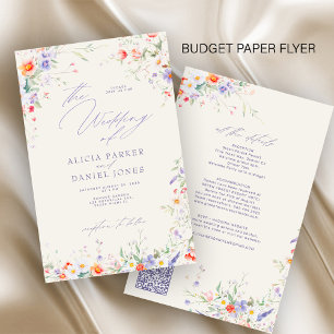 Flyer Invitación de boda elegante y económica todo en un
