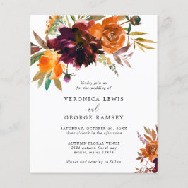 Flyer Invitación de boda elegante y rústica de otoño con
