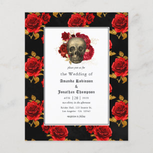 Flyer Invitación de boda floral gótica económica