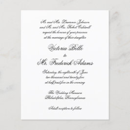 Flyer Invitación de boda formal elegante con presupuesto