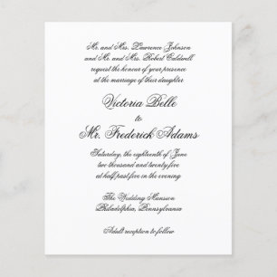 Flyer Invitación de boda formal elegante con presupuesto