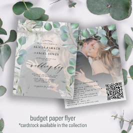 Flyer Invitación de boda fotográfica elegante y económic
