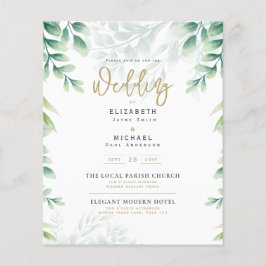 Flyer Invitación de boda Greenery Gold FOTO PRESUPUESTO
