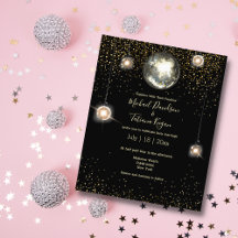 invitación de boda luces de bola de disco brilla