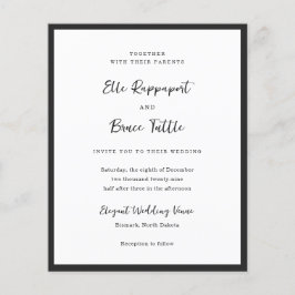 Flyer Invitación de boda minimalista de tipografía moder