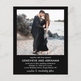 Flyer Invitación de boda moderna con código QR de foto n