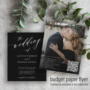 Flyer Invitación de boda moderna con código QR económico
