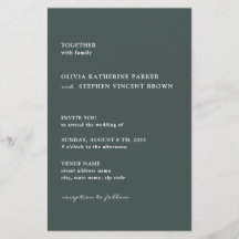 Invitación de boda moderna con tipografía simple g