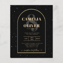 INVITACIÓN DE Boda Nocturna Starry BLACK GOLD