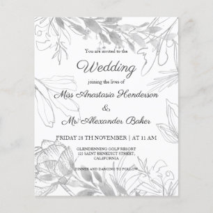 Flyer Invitación de boda - Presupuesto / Vegetación / Pl
