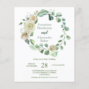 Flyer Invitación de boda - Presupuesto / Verdor / Oro. F