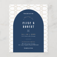 Invitación de Boda Retro Clásica Azul PRESUPUESTO