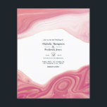Flyer Invitación de boda Rose Quartz y Blush Strata<br><div class="desc">Invitación de boda de roca de ágata de estratificación brillante de cuarzo rosa con acentos de rosa rubor personalizable a los detalles de su evento. No se incluyen sobres. Para invitaciones más gruesas con sobres incluidos y productos coincidentes en el mismo tema,  por favor vea la colección a continuación.</div>