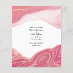 Flyer Invitación de boda Rose Quartz y Blush Strata