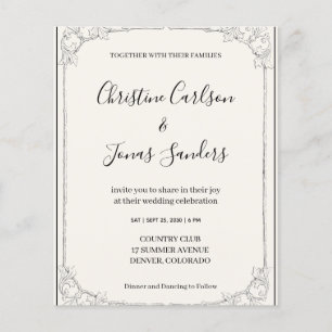 Flyer Invitación de Boda Rústica