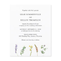 Invitación de boda rústica floral de presupuesto c