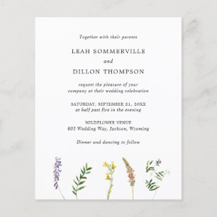 Flyer Invitación de boda rústica floral de presupuesto c