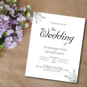 Flyer Invitación de Boda Verde de Eucalipto de Presupues